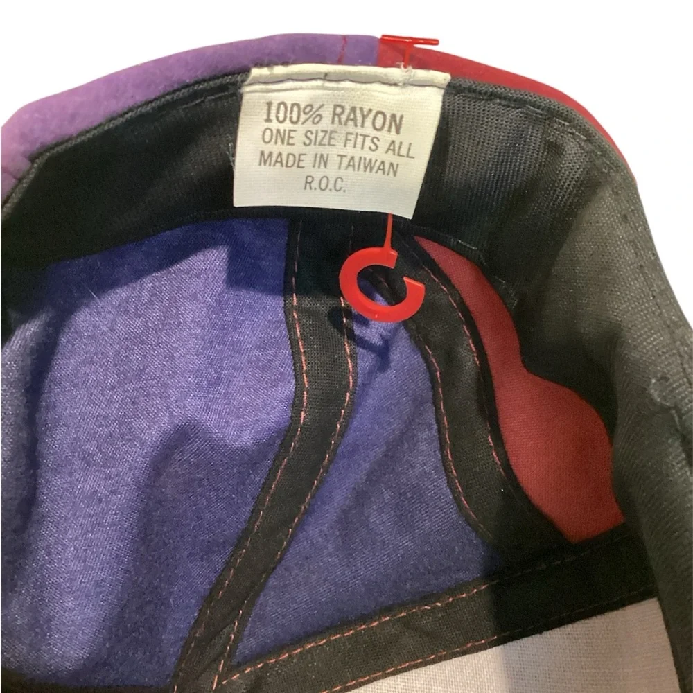 Sioux Falls VTG Colorblock Hat 100% Rayon Snapback Red Purple Tan Teal Vintage‎